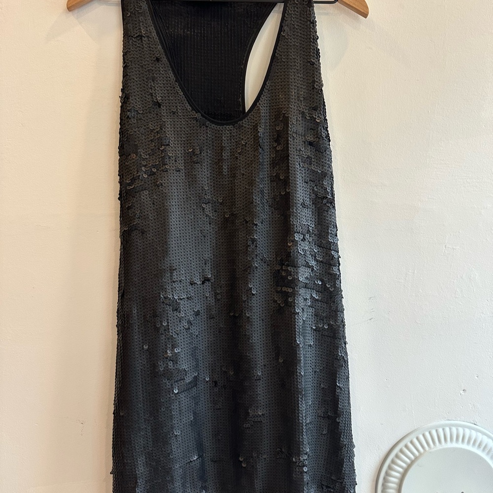 Elizabeth and James Black Sequin Mini